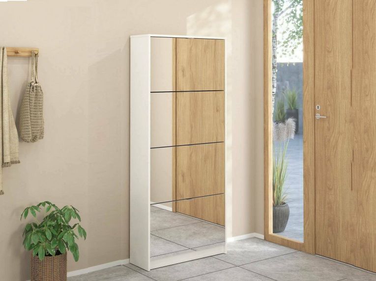 Scarpiera 4 ante bianca 70x162h cm 24 paia - Aepytus