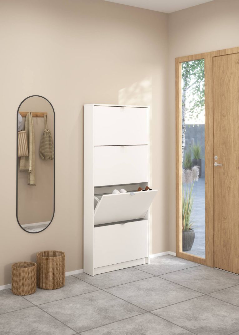 Scarpiera 4 ante bianca 70x162h cm - Desideria