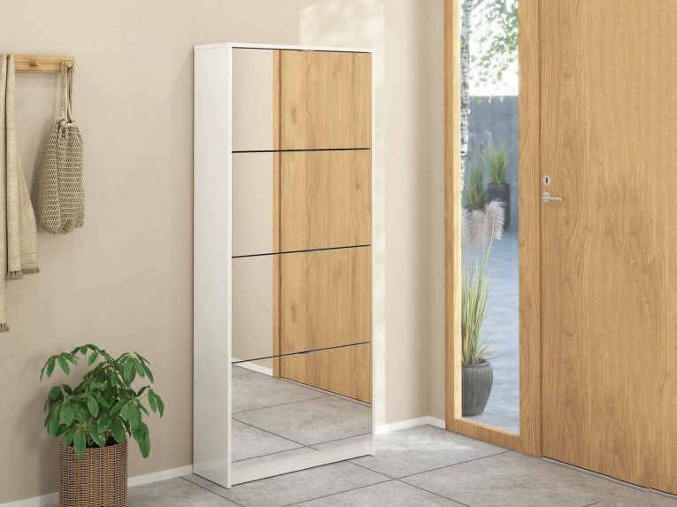 Scarpiera 4 ante bianca lucida 70x162h cm - Aepytus