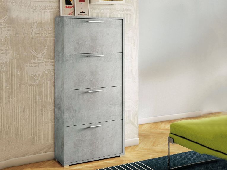Scarpiera 4 ante cemento 67x147h cm - Adeindein
