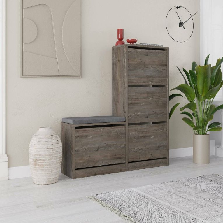 Scarpiera 4 ante marrone 105x119h cm - Velma