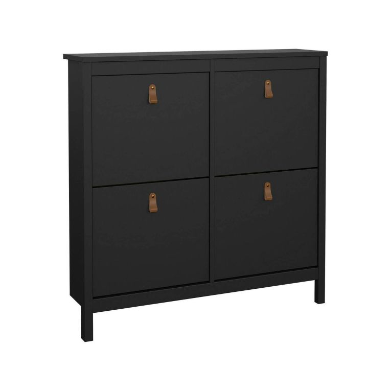 Scarpiera 4 ante nera 102x102h cm - Actinidia