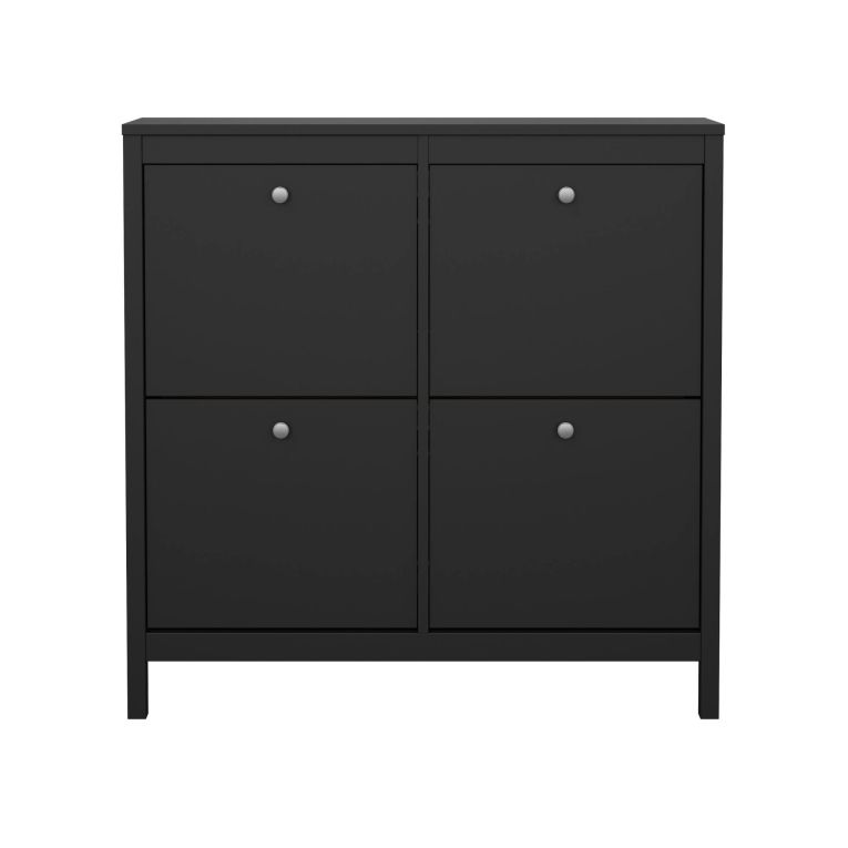 Scarpiera 4 ante nera 102x102h cm - Actinidia