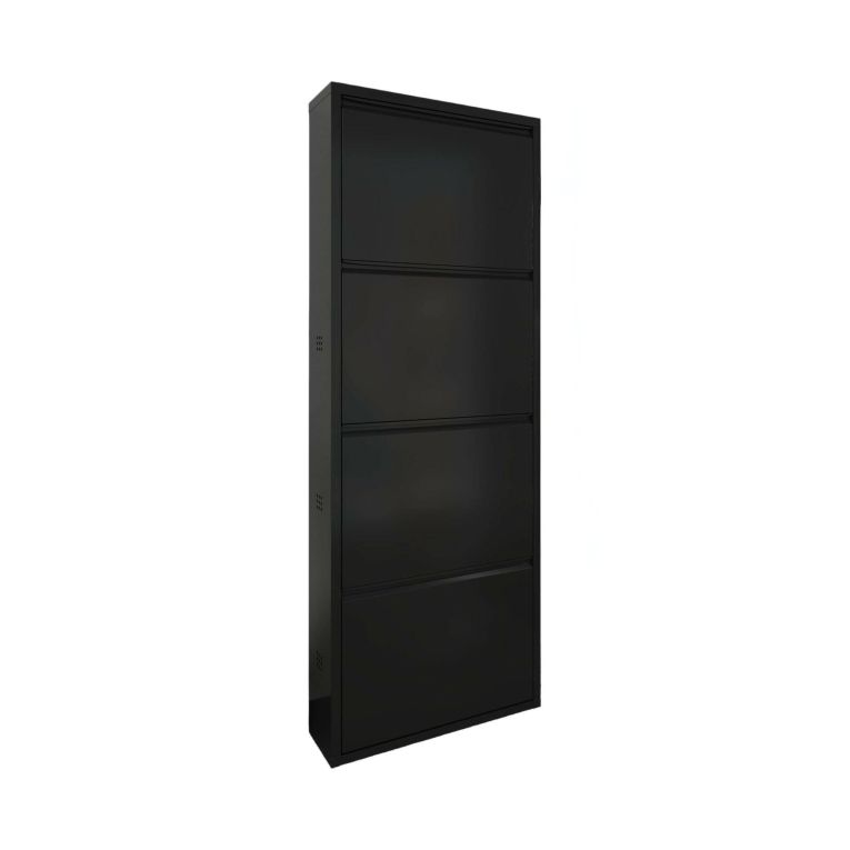 Scarpiera 4 ante nera 50x138h cm in metallo - Axe
