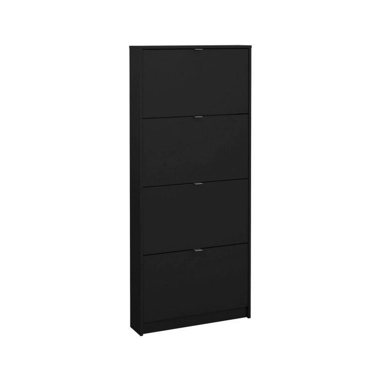 Scarpiera 4 ante nera 70x162h cm 12 paia - Desideria