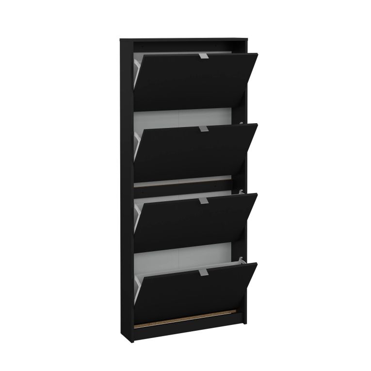 Scarpiera 4 ante nera 70x162h cm 12 paia - Desideria