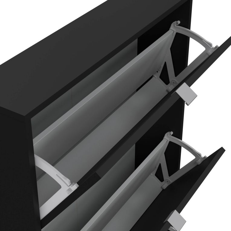 Scarpiera 4 ante nera 70x162h cm 12 paia - Desideria