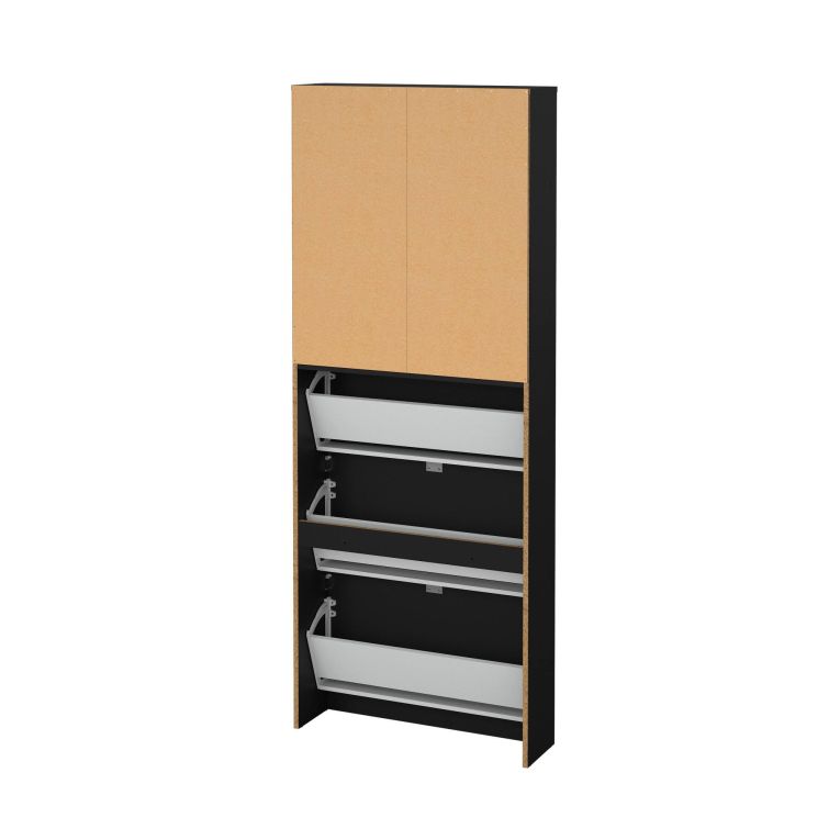 Scarpiera 5 ante nera 71x181h cm - Angiolo
