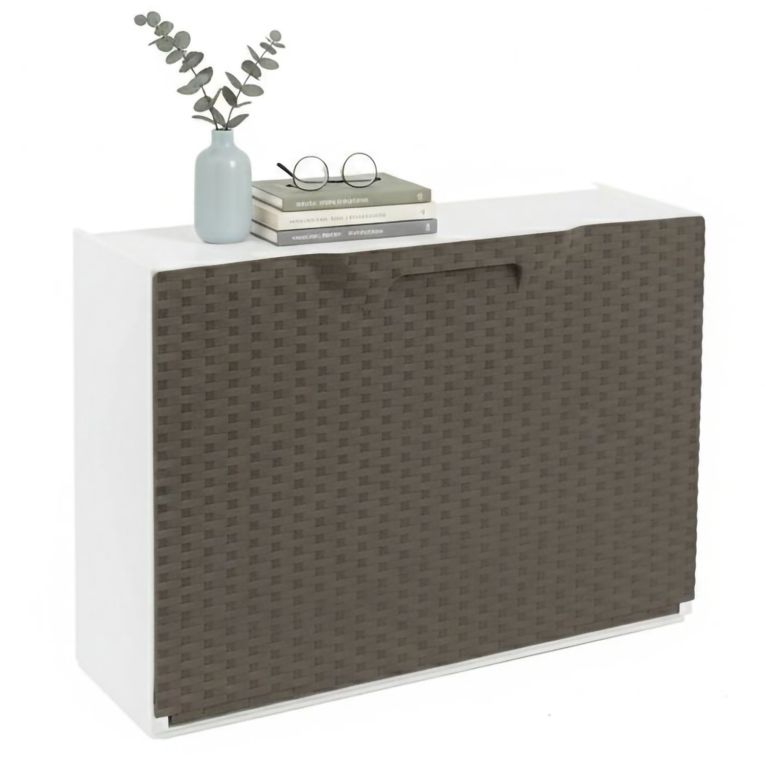 Scarpiera 6 paia tortora e bianca 51x40h cm - Aseo