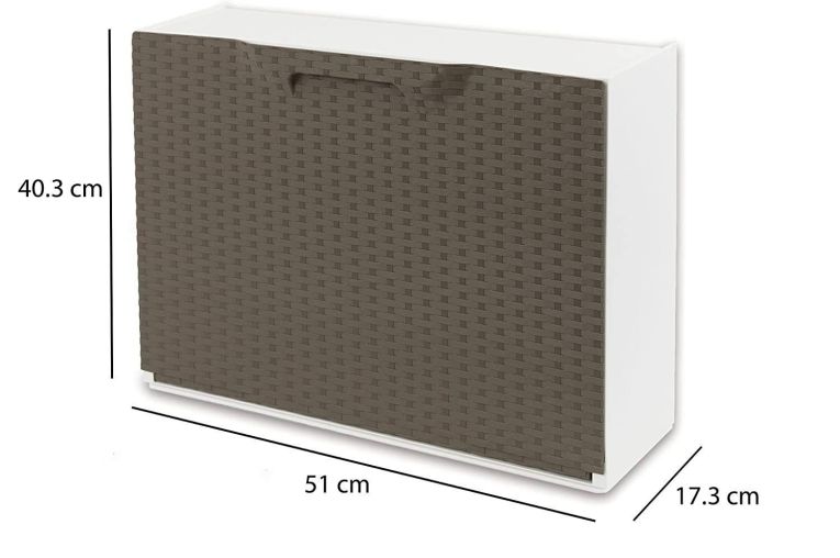 Scarpiera 6 paia tortora e bianca 51x40h cm - Aseo