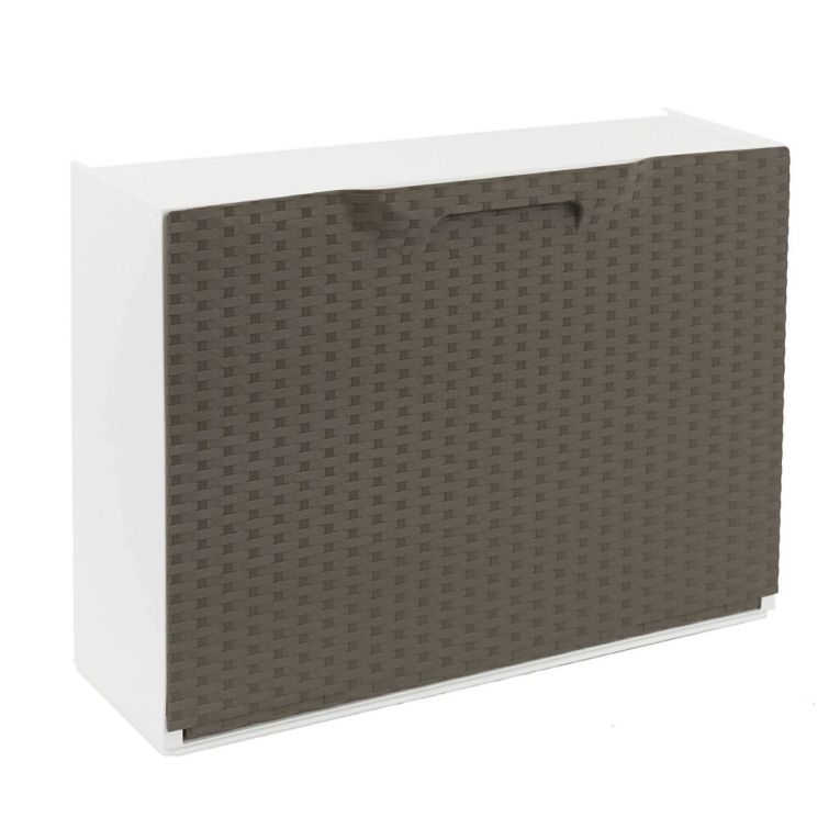 Scarpiera 6 paia tortora e bianca 51x40h cm - Aseo
