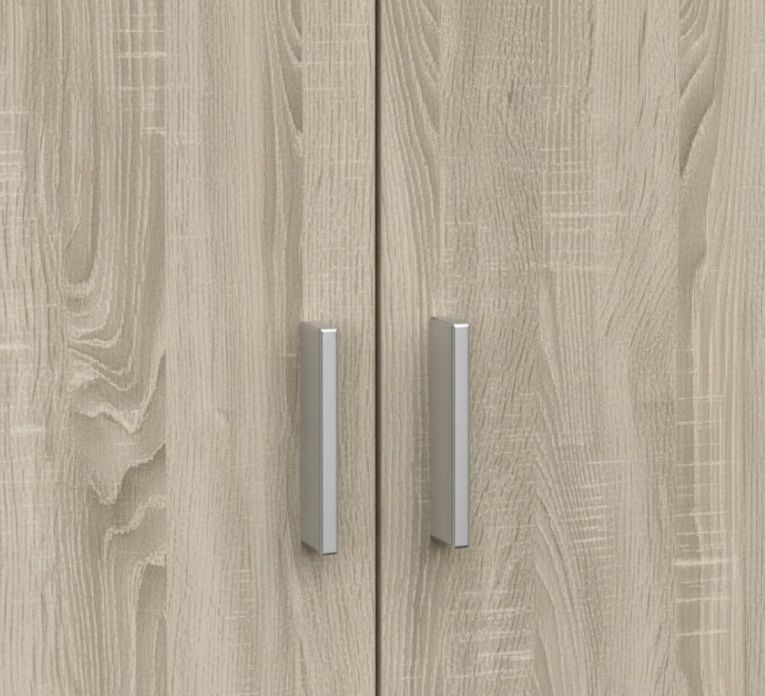 Scarpiera Alcudia, Mobile multifunzionale, Mobiletto scarpiera, Guardaroba porta scarpe, 55x36h108 cm, Rovere