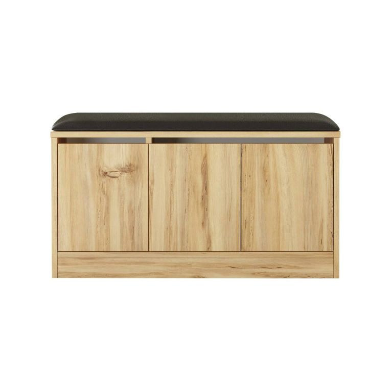 Scarpiera Altais, Mobile portascarpe, Armadio da ingresso multiuso, Mobiletto per calzature, 90x36 h46 cm, Quercia