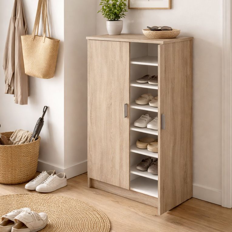Scarpiera basic 2 ante rovere 54x108h cm - Abram