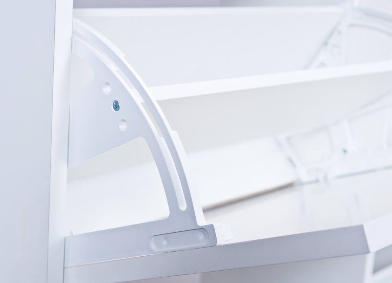 Scarpiera Beckum, Mobile portascarpe, Armadio da ingresso multiuso, Mobiletto per calzature, 90x100 h25 cm, Bianco