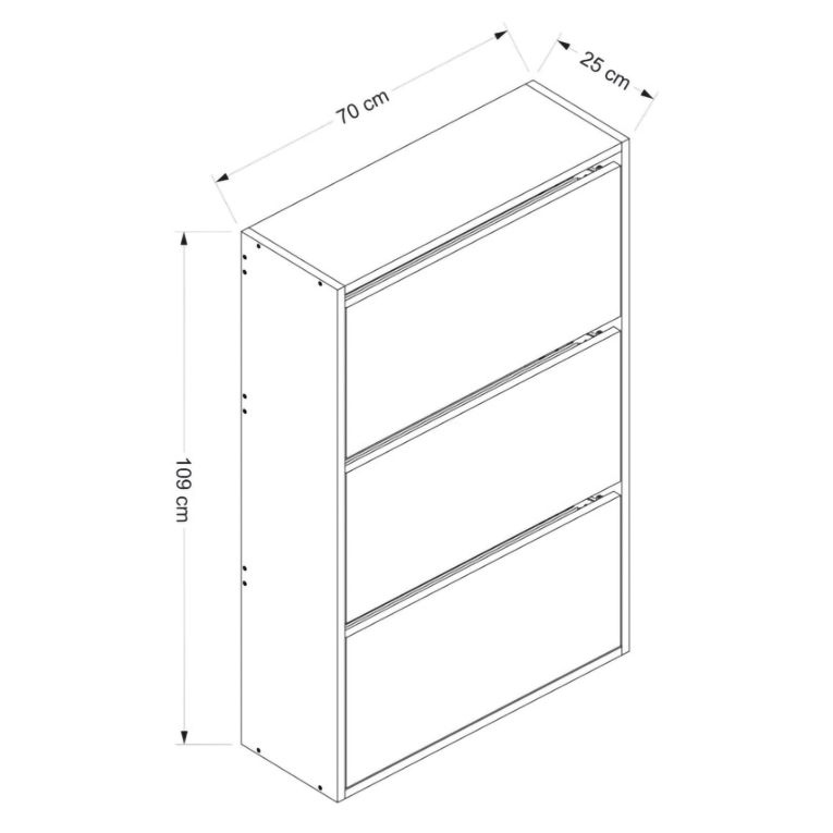 Scarpiera Bianco 6 Ripiani 18 Paia 70x25x109h cm, 3 Ante - Irgoli