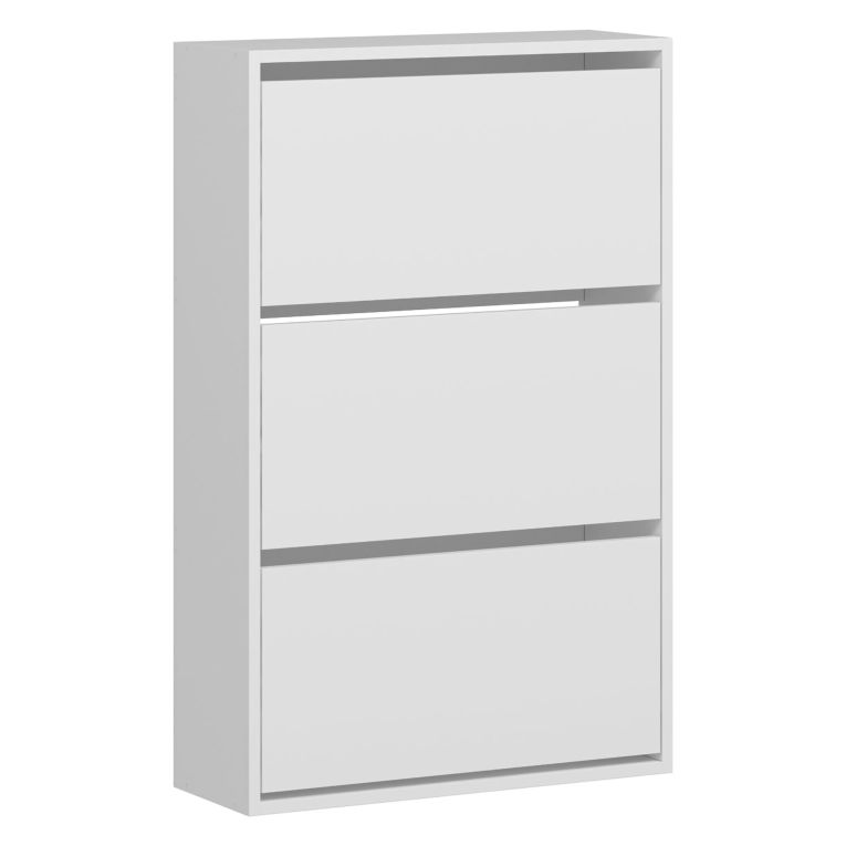 Scarpiera Bianco 6 Ripiani 18 Paia 70x25x109h cm, 3 Ante - Irgoli