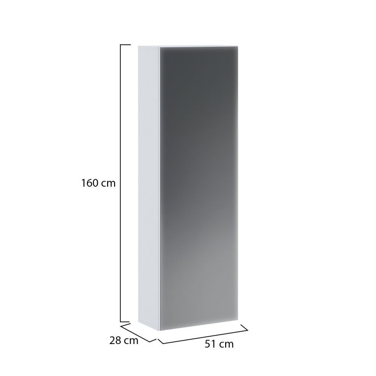 Scarpiera Bianco 6 Ripiani 7 Vani 51x28x160h cm, Un'anta - Stazzema