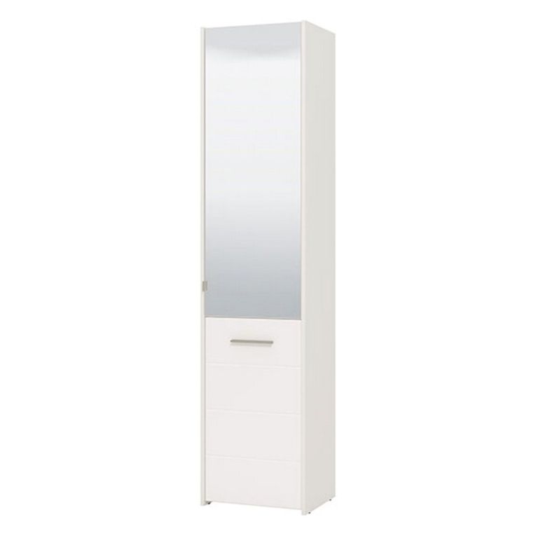 Scarpiera Bianco 8 Ripiani 2 Ante 46.5x37.5x199h cm, con Specchio - Scido