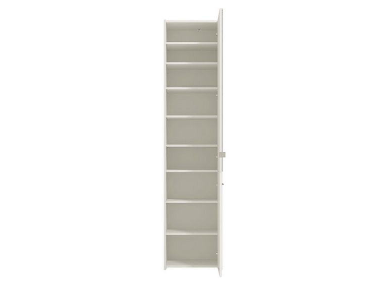Scarpiera Bianco 8 Ripiani 2 Ante 46.5x37.5x199h cm, con Specchio - Scido