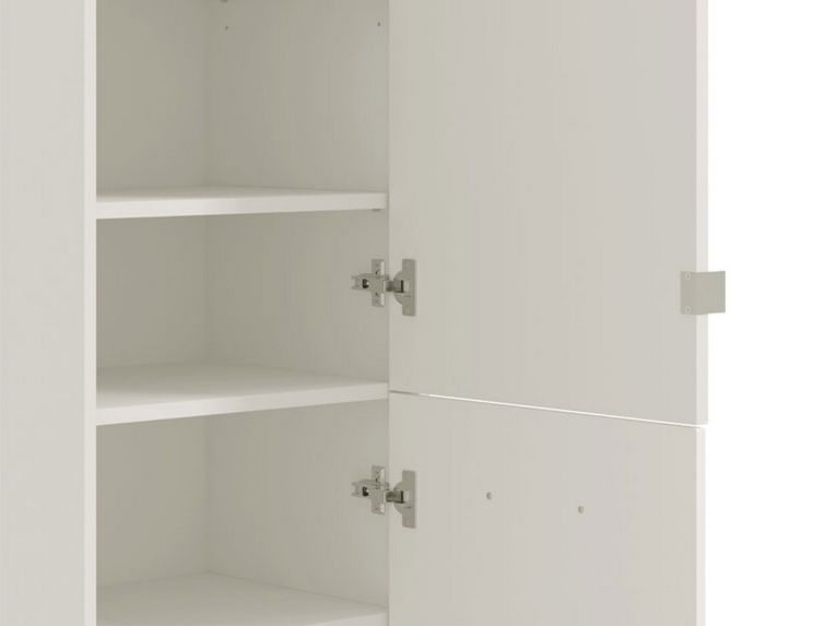 Scarpiera Bianco 8 Ripiani 2 Ante 46.5x37.5x199h cm, con Specchio - Scido