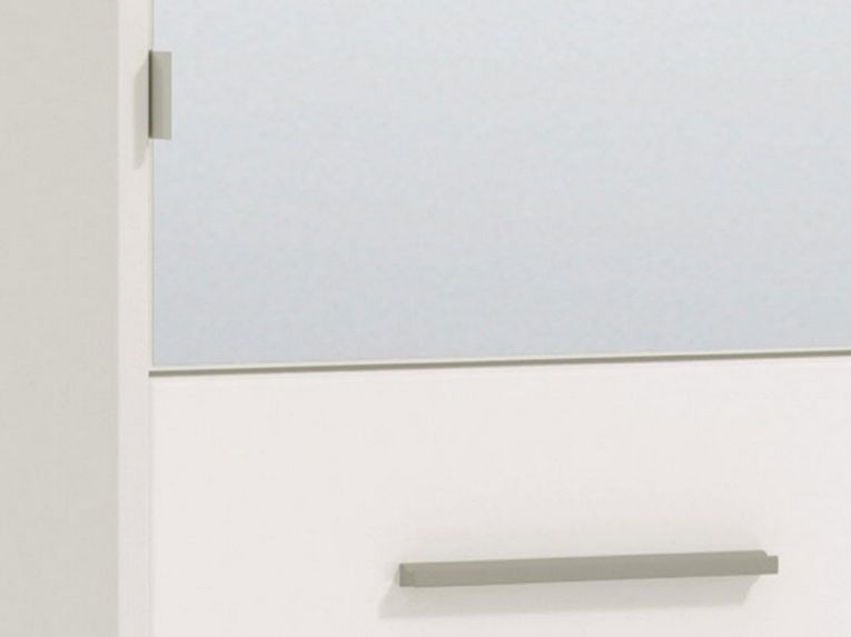 Scarpiera Bianco 8 Ripiani 2 Ante 46.5x37.5x199h cm, con Specchio - Scido