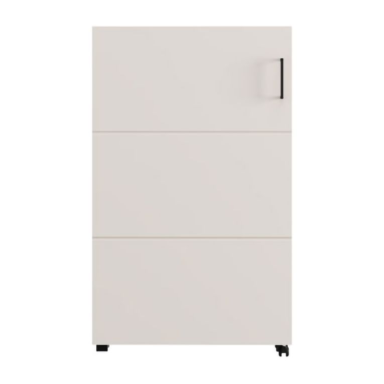 Scarpiera Bianco Crema 6 Ripiani Un'anta 68x33x113h cm, Ante con Doppia Capienza, Apertura con Ruote - Porvoo