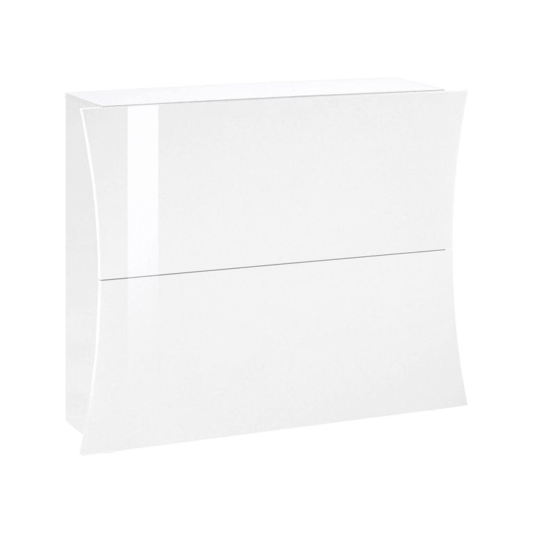 Scarpiera Bianco Lucido 16 Paia 2 Ante 101x27x82h cm, 4 Vani - Kronos