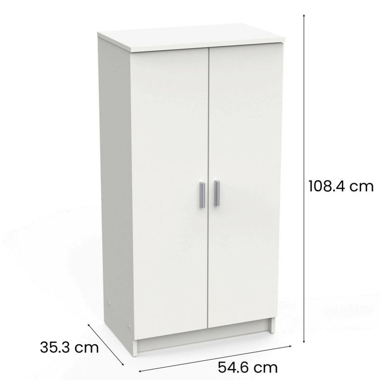 Scarpiera Bianco Opaco Modulabile 12 Ripiani 55x35x108h cm, 4 Ante - Abram