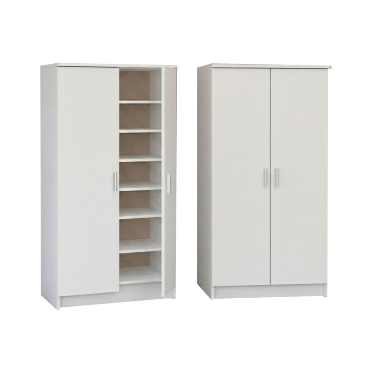 Scarpiera Bianco Opaco Modulabile 12 Ripiani 55x35x108h cm, 4 Ante - Abram