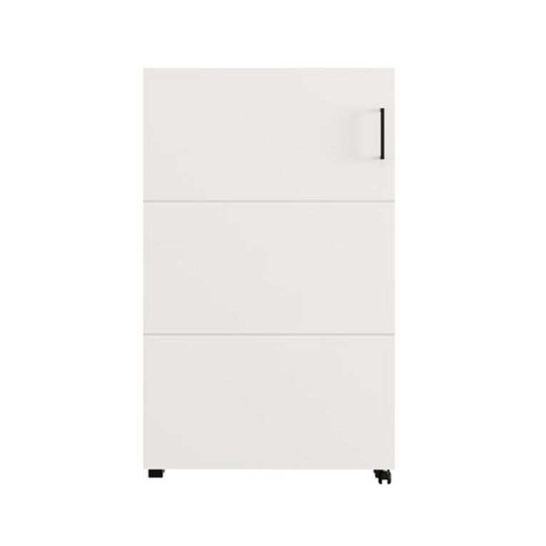 Scarpiera Bianco Opaco Nero 6 Ripiani Un'anta 68x33x113h cm, Ante con Doppia Capienza, Apertura con Ruote - Porvoo