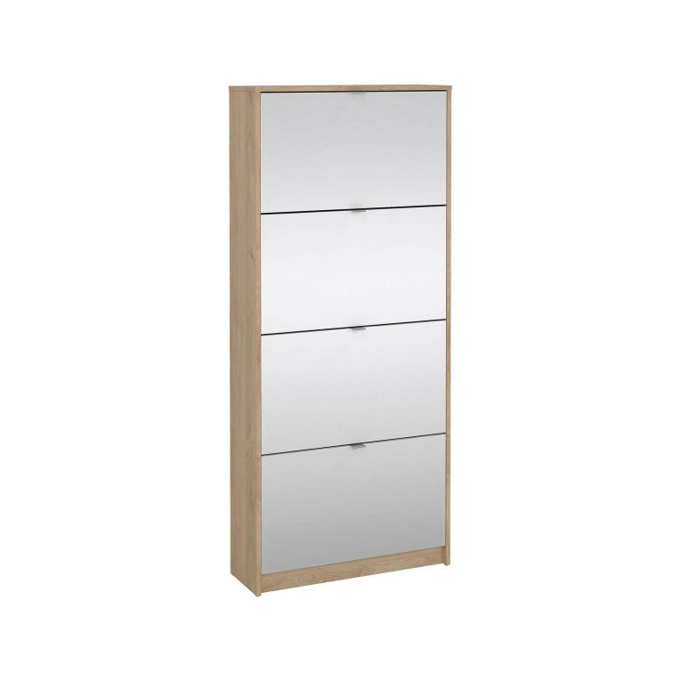 Scarpiera Bliss, Mobile portascarpe, Armadio da ingresso multiuso, Mobiletto per calzature, 24x70 h162 cm, Rovere