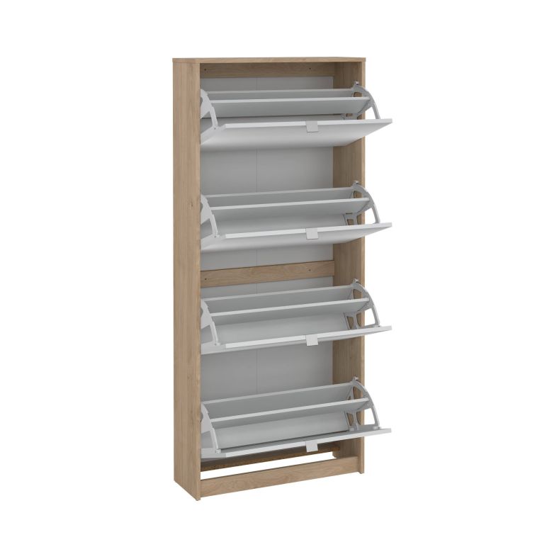 Scarpiera Bliss, Mobile portascarpe, Armadio da ingresso multiuso, Mobiletto per calzature, 24x70 h162 cm, Rovere