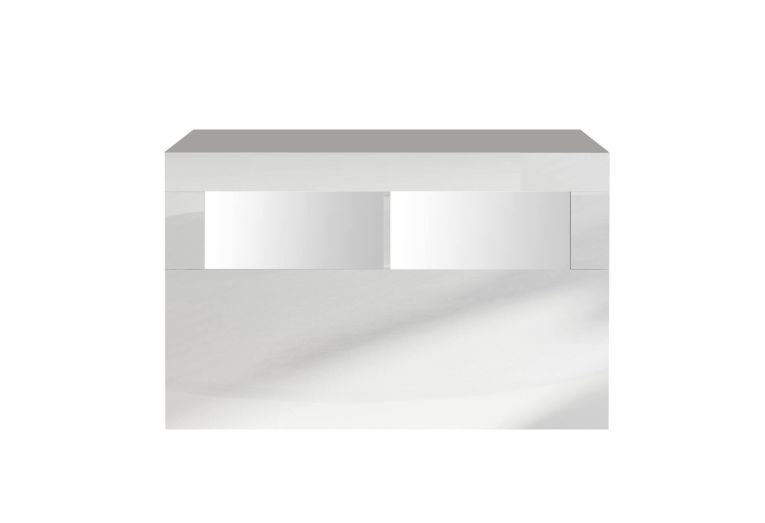 Scarpiera Bolsena, Mobile portascarpe, Armadio da ingresso multiuso, Mobiletto per calzature, Made in Italy, 91x35 h57 cm, Bianco lucido