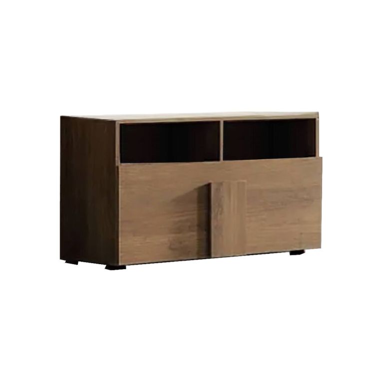 Scarpiera Bracciano, Mobile portascarpe, Armadio da ingresso multiuso, Mobiletto per calzature, Made in Italy, 91x35 h57 cm, Rovere