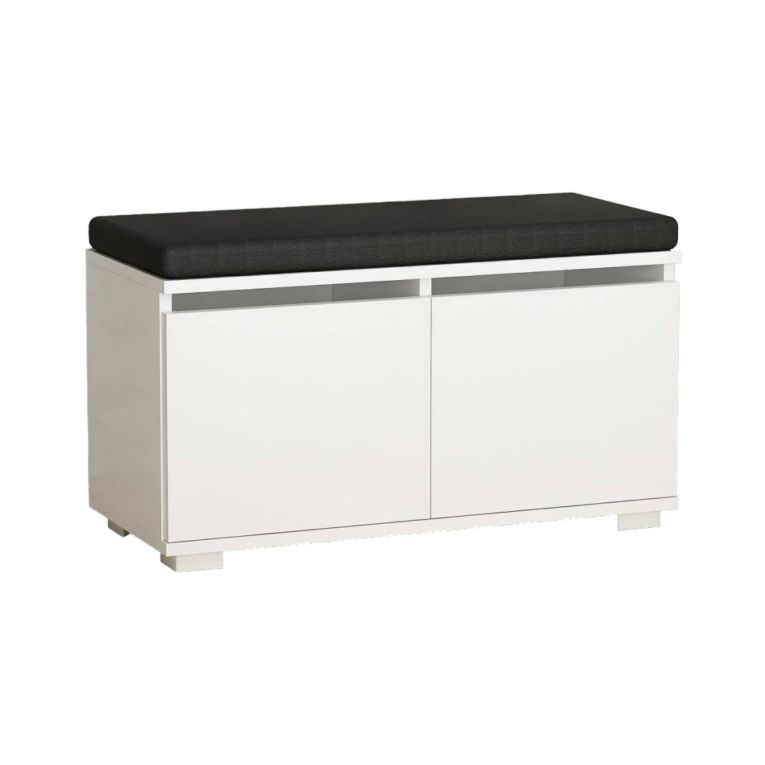 Scarpiera Brachium, Mobile portascarpe, Armadio da ingresso multiuso, Mobiletto per calzature, 80x35 h42 cm, Bianco
