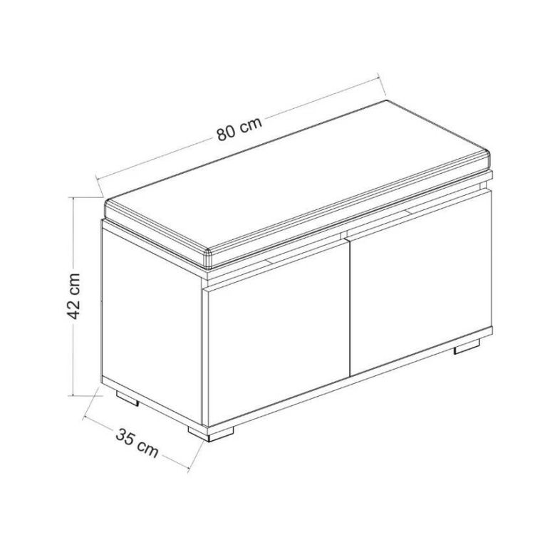 Scarpiera Brachium, Mobile portascarpe, Armadio da ingresso multiuso, Mobiletto per calzature, 80x35 h42 cm, Bianco