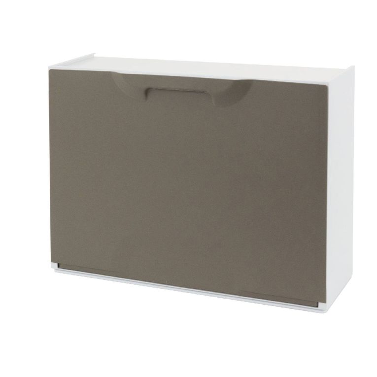 Scarpiera Bredene, Porta scarpe salvaspazio, Scarpiera da ingresso, Armadio scarpiera a 1 anta, 100% Made in Italy, 51x17h40 cm, Tortora