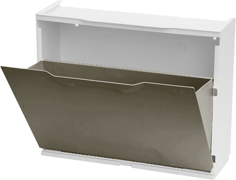 Scarpiera Bredene, Porta scarpe salvaspazio, Scarpiera da ingresso, Armadio scarpiera a 1 anta, 100% Made in Italy, 51x17h40 cm, Tortora