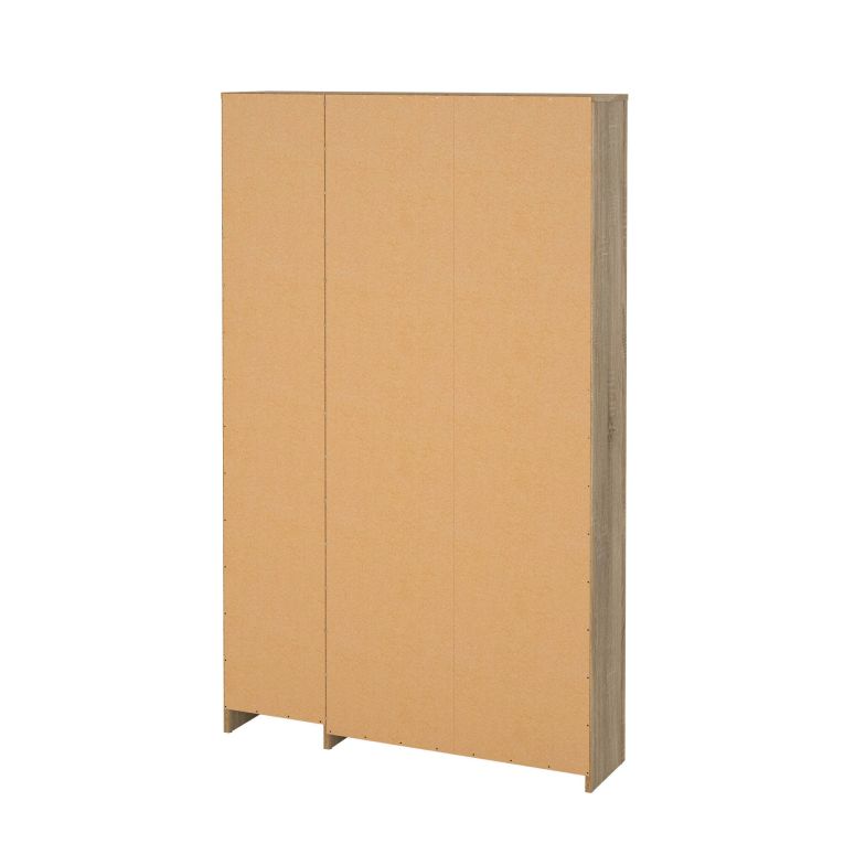 Scarpiera Brie, Mobile portascarpe, Armadio da ingresso multiuso, Mobiletto per calzature, 99x24 h162 cm, Quercia e Bianco