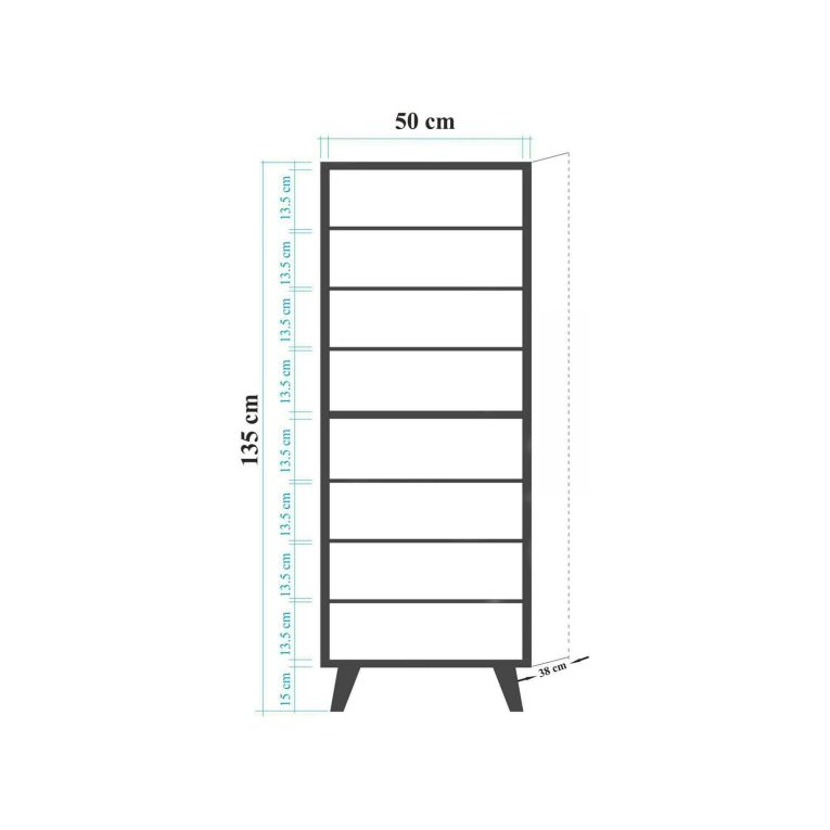 Scarpiera Cebalrai, Porta scarpe salvaspazio , Armadio da ingresso multiuso, Mobile per calzature, 50x38h135 cm, Quercia