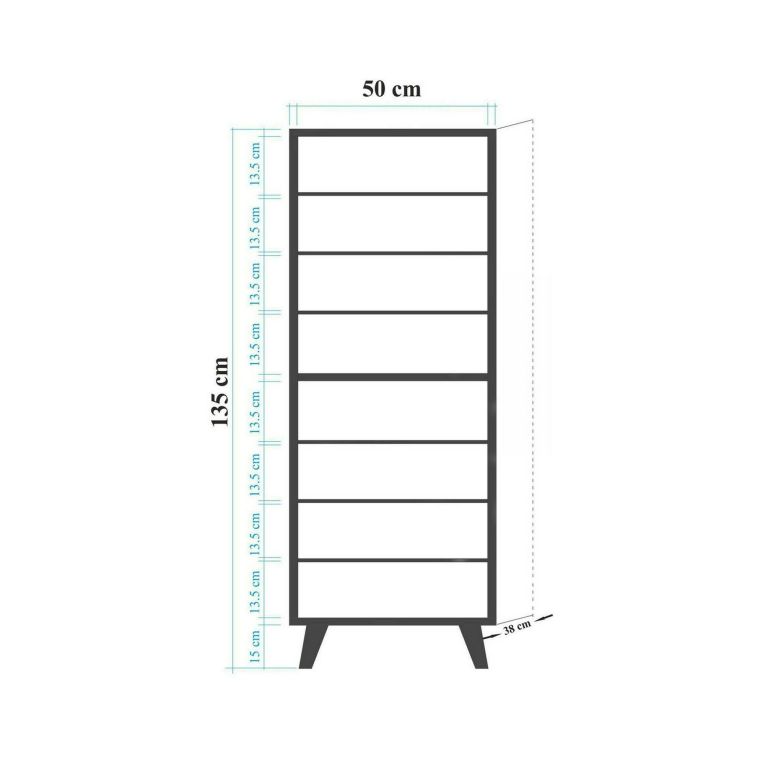 Scarpiera Cebalrai, Porta scarpe salvaspazio , Armadio da ingresso multiuso, Mobile per calzature, 50x38h135 cm, Quercia e Multicolore