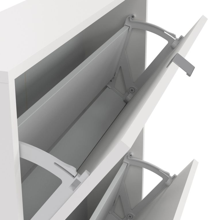 Scarpiera Celine, Mobile portascarpe, Armadio da ingresso multiuso, Mobiletto per calzature, 70x17 h85 cm, Bianco