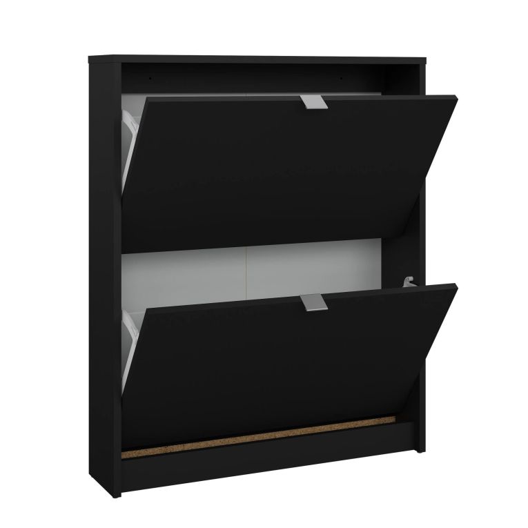 Scarpiera Celine, Mobile portascarpe, Armadio da ingresso multiuso, Mobiletto per calzature, 70x17 h85 cm, Nero