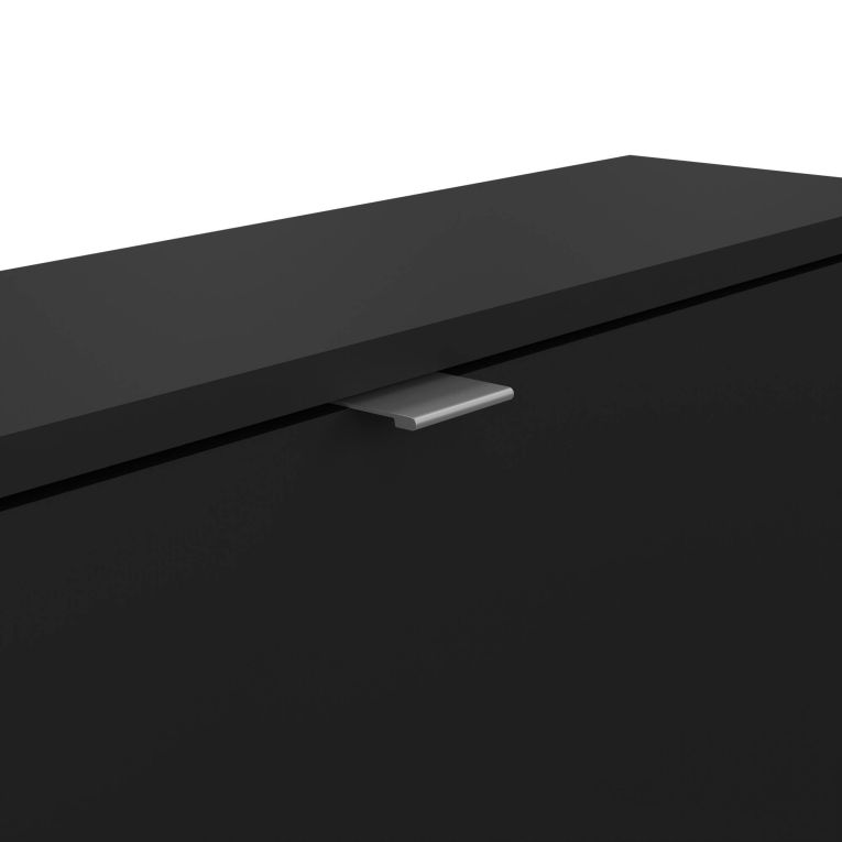 Scarpiera Celine, Mobile portascarpe, Armadio da ingresso multiuso, Mobiletto per calzature, 70x17 h85 cm, Nero