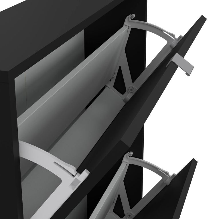 Scarpiera Celine, Mobile portascarpe, Armadio da ingresso multiuso, Mobiletto per calzature, 70x17 h85 cm, Nero