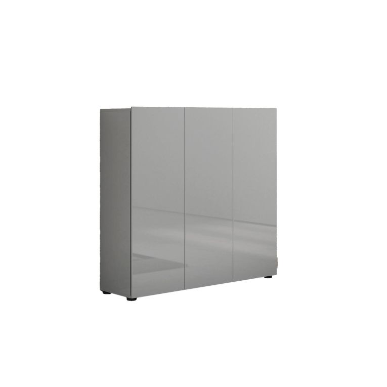 Scarpiera Centurion, Mobile portascarpe, Armadio da ingresso multiuso, Mobiletto per calzature, Made in Italy, 120x34h115 cm, Grigio