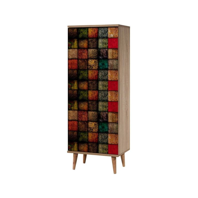 Scarpiera design legno e multicolore 50x135h cm in legno - Giadeite