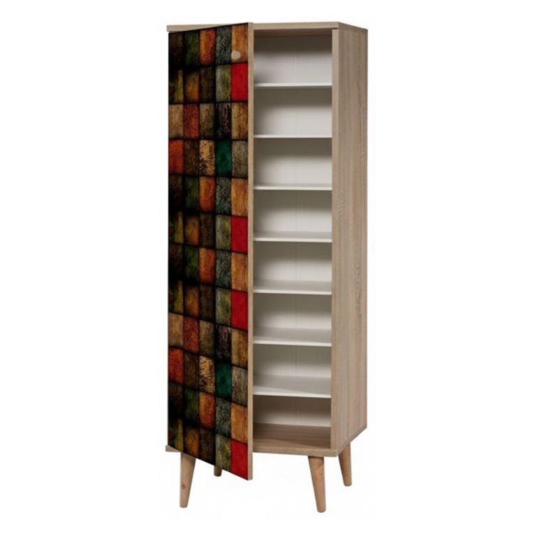 Scarpiera design legno e multicolore 50x135h cm in legno - Giadeite