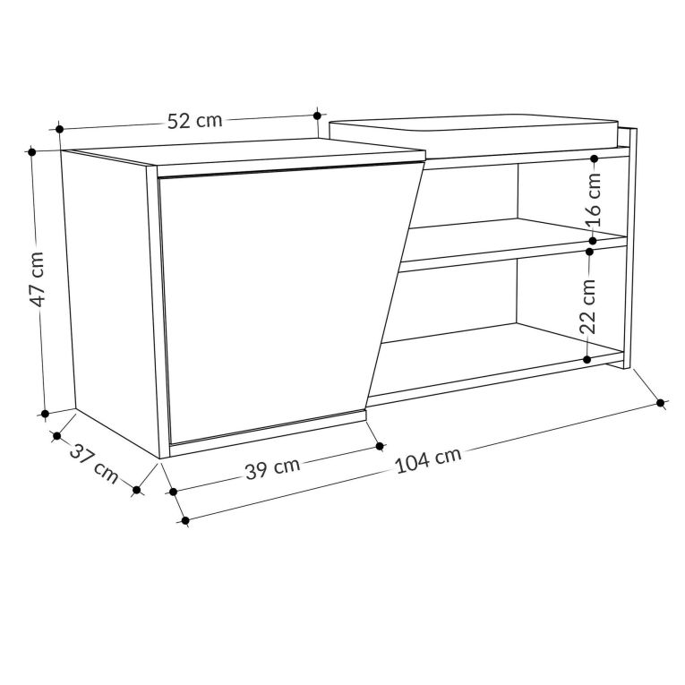 Scarpiera Dione, Mobile portascarpe, Armadio da ingresso multiuso, Mobiletto per calzature, 105x38 h47 cm, Antracite e Bianco